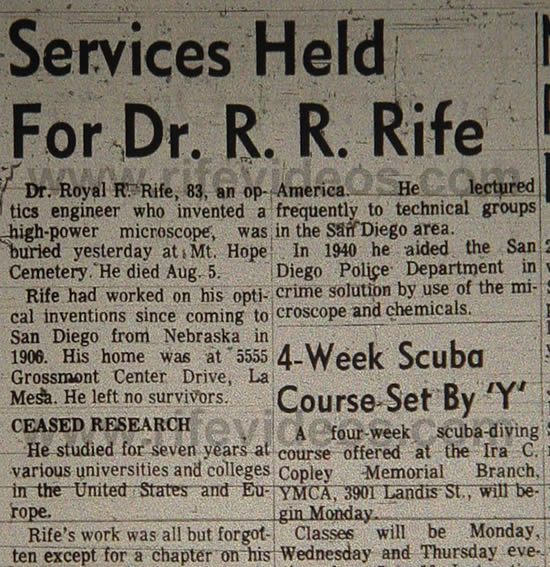 Dr. Rifes Obituary